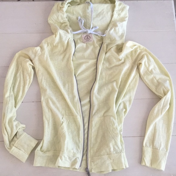 light yellow zip up hoodie